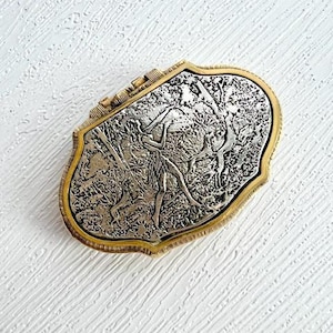 Vintage 1960’s Corday Toujours Moi La Chasse Creme Perfume Compact - Partially Full Solid Perfume - Please Read Below for Details