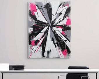 金箔の抽象的なブラシストロークアートプリント、モダンなホーム