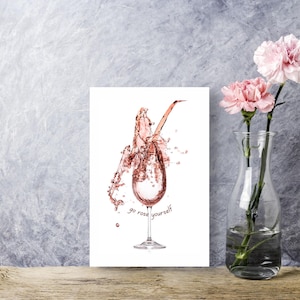 Roséwijnposter Bar en cocktailkunst tafeldecoratie downloadbare prints.
