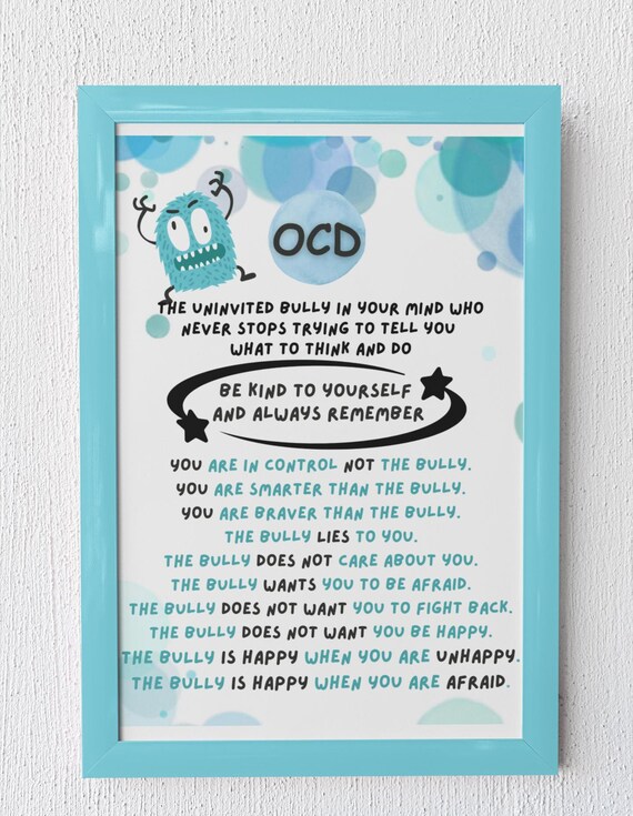 OCD Therapy Tool Neurospicy Mental Health Typography Print Obsessive Compulsive Neurodiversity Art Downloadable Prints.