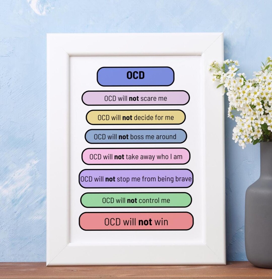 OCD Therapy Tool Neurospicy Mental Health Typography Print Obsessive ...