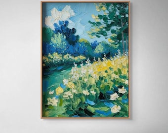 印象派風 母子の絵画 花畑 印象派風 母子の絵画 花畑 - メルカリ