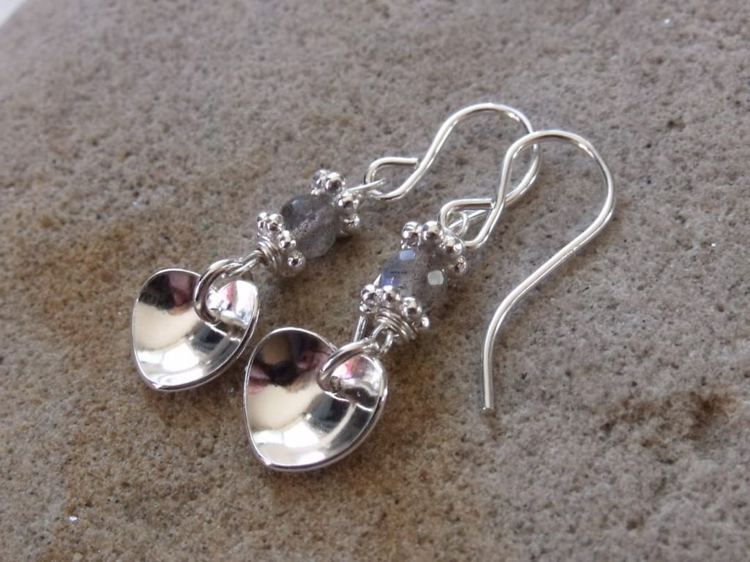 Labradorite and Sterling Silver Earrings - Etsy