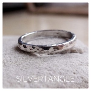 Hallmarked Silver Ring - Hammered Silver Ring - Stacking 925 Ring - Sterling Silver - Hallmarked 925 Ring