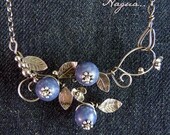Blueberry amulet Sterling Silver Necklace Handmade Metalwork Original Unique