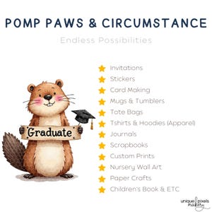 Watercolor Graduation Animals Clipart | 2025 2026 2027 2028 2029 2030 | Transparent PNGs | Caps, Scrolls & Quotes | Class of Celebration image 10