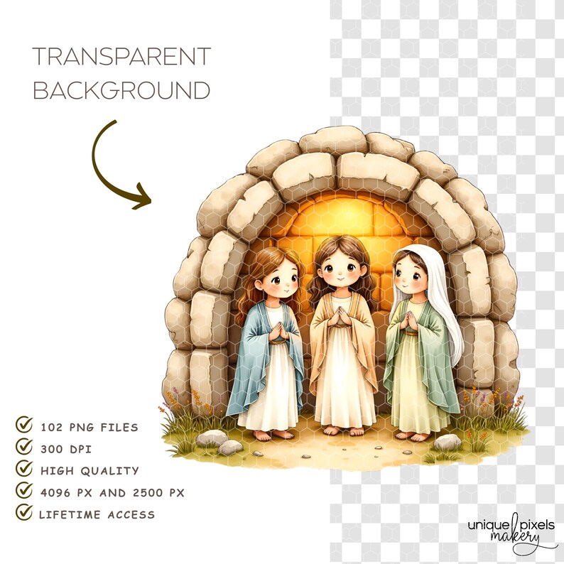 Christian Easter Watercolor Clipart PNG | Jesus Resurrection Cross ...