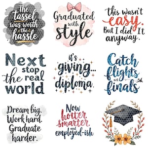 Watercolor Graduation Animals Clipart | 2025 2026 2027 2028 2029 2030 | Transparent PNGs | Caps, Scrolls & Quotes | Class of Celebration image 8