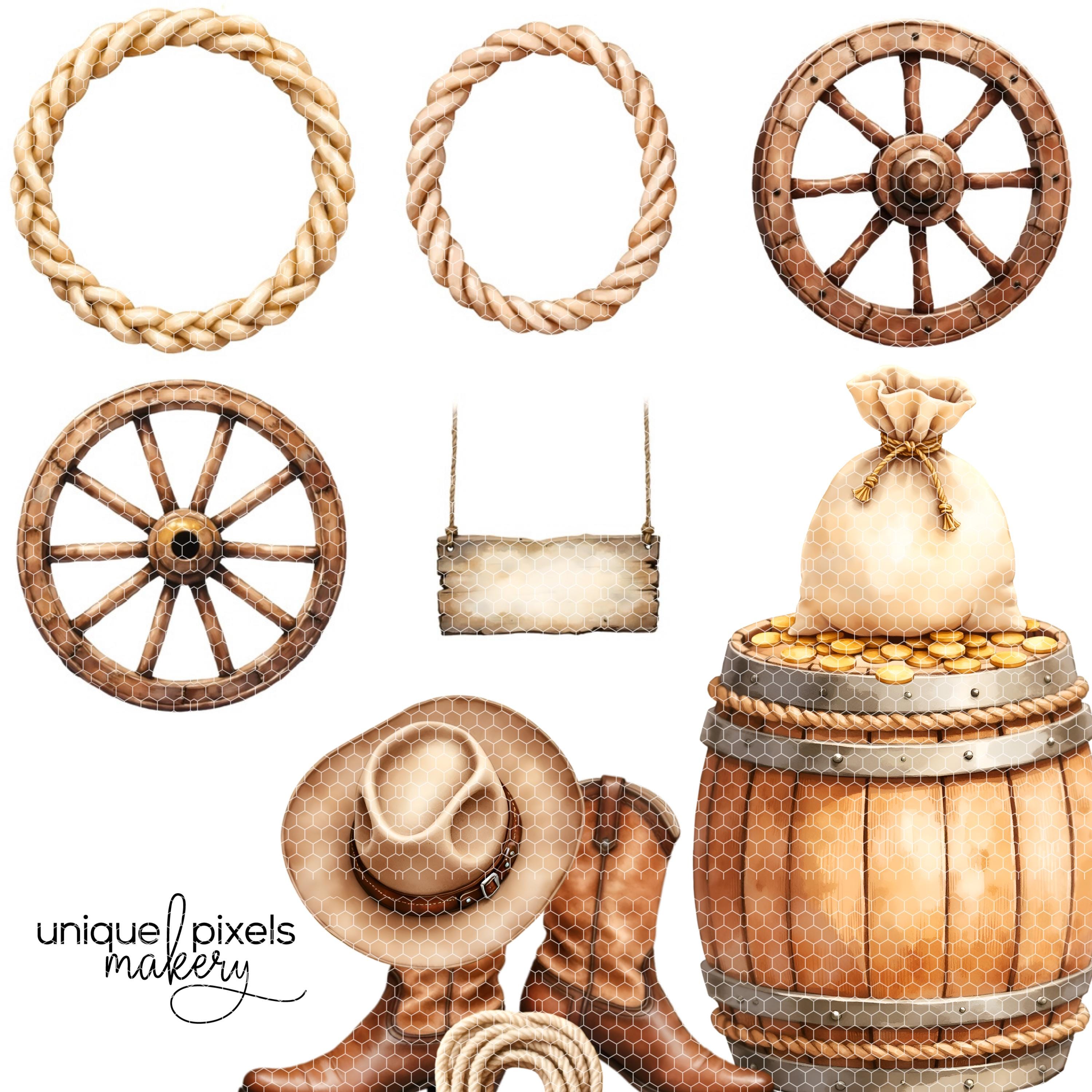 Western Ranching Graphics Western Ranch Clipart Watercolor Transparent PNG | Rustic Rodeo Decor ...