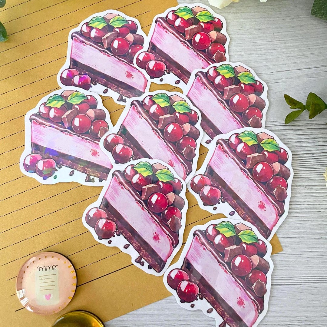 Modern Cake Sticker Sweet Cake: Holographic Vinyl Sticker - Etsy