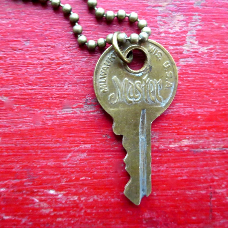 Vintage brass Master keys Master Lock key necklaces 27 inches Etsy