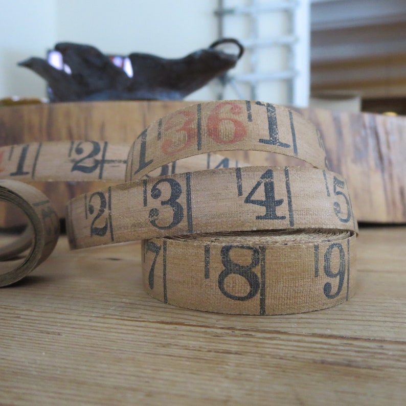 Old tape measure sections 9 feet long Vintage faded and worn Etsy