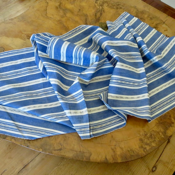 Vintage Stripe Pillow Ticking Fabric Blue and White Ticking Etsy