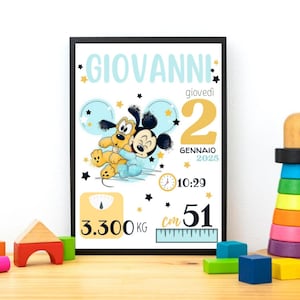 Quadretto Nascita PDF FILE DIGITALE |idea Baby | Idea nascita ricordo bimbo e bimba | idea regalo per nascita |regali nascita personalizzati