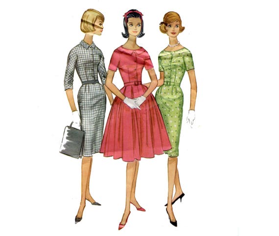 40s Dress Pattern Full Or Slim Skirt Button Front Johnny Etsy Cool 1960s Dress Patterns 40s Dress Pattern Full Or Slim Skirt Button Front Johnny Etsy Cool 1960s Dress Patterns