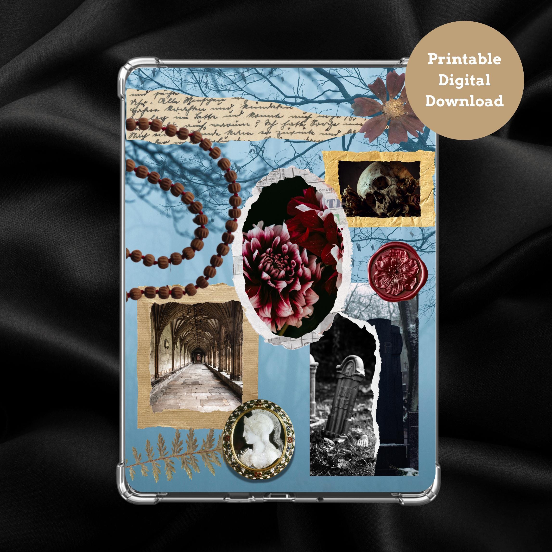 Vintage Gothic Printable Kindle Insert for Clear Case Paperwhite 10th ...