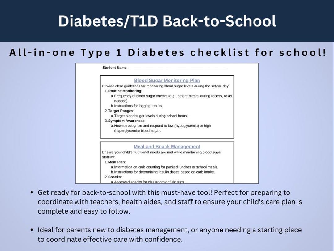 Type 1 Diabetes Back-to-school Checklist | Diabetes Management ...