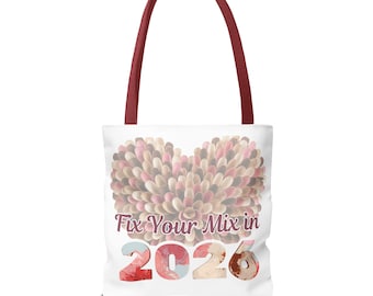 Torba typu „Fix Your Mix” z kolekcji 2026 | Torba z nadrukiem Heart Woodcraft Typography