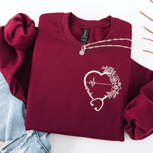 Custom Nurse Sweatshirt, Personalized Sweater, Nurse Pocket Sweatshirt, Nurse Life Hoodie, Custom Nurse Gift, Nurse Sweatshirt