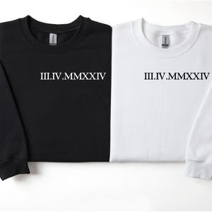 Personalized Roman Numeral T-shirt,Custom Anniversary Date Shirt, Matching Couples Outfit, Honeymoon Shirt, Wedding Tee