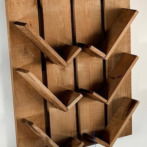 Botellero rústico de madera hecho a mano - Decoración de bar para el hogar