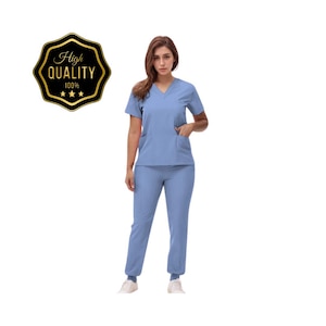 Nurse Scrub Set, Unisex V Neck Scrub Set, Medical Scrubs, Nursing Scrub Suit, Uniform for Beauty Masters, Nurses, Cosmetology