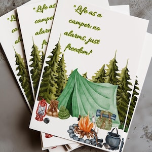 Carte de départ à la retraite imprimable - Cadeau de départ à la retraite pour amoureux du camping et de la nature - Adieu collègue, Carte d'adieu