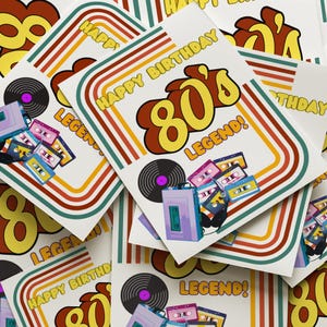 carte d'anniversaire 40,41,42,43,44,45 ans joyeux anniversaire |Rétro né dans les années 80 |carte d'anniversaire pour homme| carte d'anniversaire pour elle