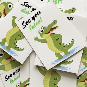 Wenskaart Afscheid Collega – Grappige Kaart met Krokodil, Verjaardag, Nieuwe Baan, Pensioen, Vaarwel Cadeau Idee"