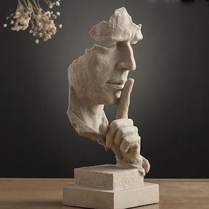 Silent Face Sculpture | Abstract Art Statue | Minimalist Home Decor | Aesthetic Resin Figurine | Modern Art Piece | Unique Gift Idea