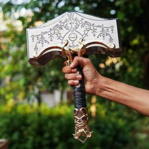 Handmade Viking Hammer | Norse Mjölnir Replica | Engraved Thor Hammer | Fantasy Collectible | Mythical Cosplay Prop | Birthday Gift for Him