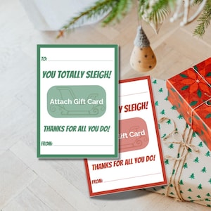 Portatarjetas de regalo de Navidad, Imprimible, Tarjeta navideña, Tarjeta universal, Tarjeta para maestros, Tarjeta de agradecimiento