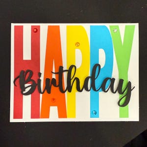 Carte de voeux d'anniversaire arc-en-ciel