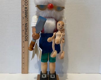 Vintage Holzkunst Christian Ulbricht German Nutcracker - Geppetto with Pinocchio