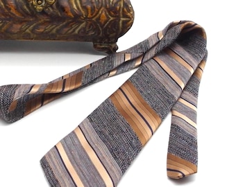 Corbata vintage azul y marrón