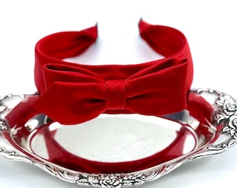 Rode zijden strik Disneybound haarband van Vintage Tie, een leuk accessoire voor kleine meisjes om te dragen tijdens een fotosessie of feestje.