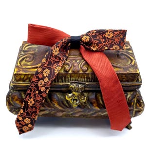 Bardot Bow Barrette Handmade Elegance from Vintage Tie in Fall Colors