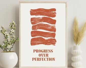 Fortschritt über Perfektion Poster | Anti Perfektionismus Wand Kunst | Psychische Gesundheit Print | Motivierendes Zitat | Digitaler Download