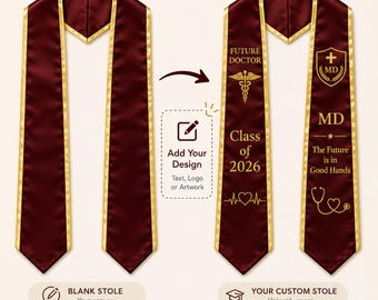 Graduation Stole Template SVG PNG JPG, Custom Graduation Stole & Custom Sash, Graduation 2026 Class of 2026 Prek Graduation Stoles