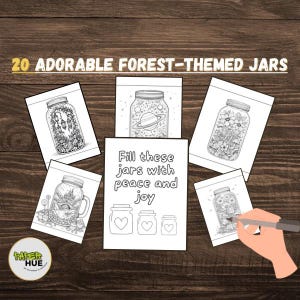Bold and Easy Gemütliches Malbuch Entspannenden Wald und Baum Seiten - Niedliche Gruselige Glas Illustrationen Kawaii Teen PDF Printables zum Stressabbau