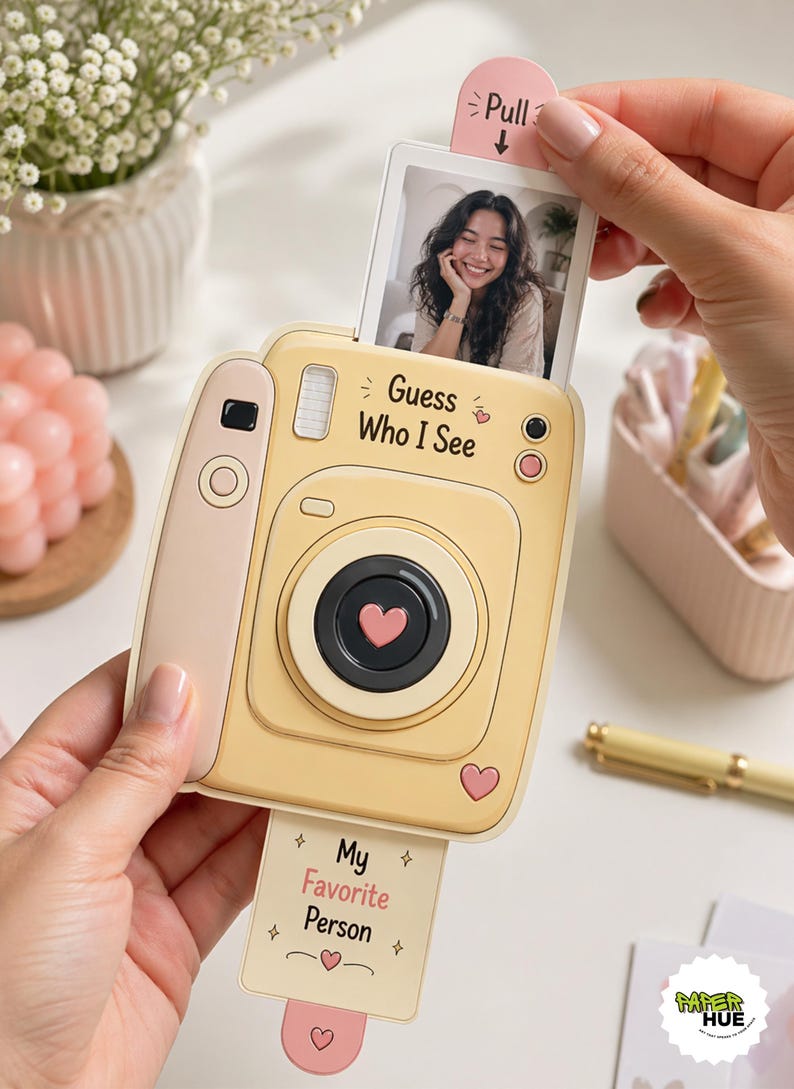 Camera Pull Out Photo Card Template | Personalized Gift Canva ...