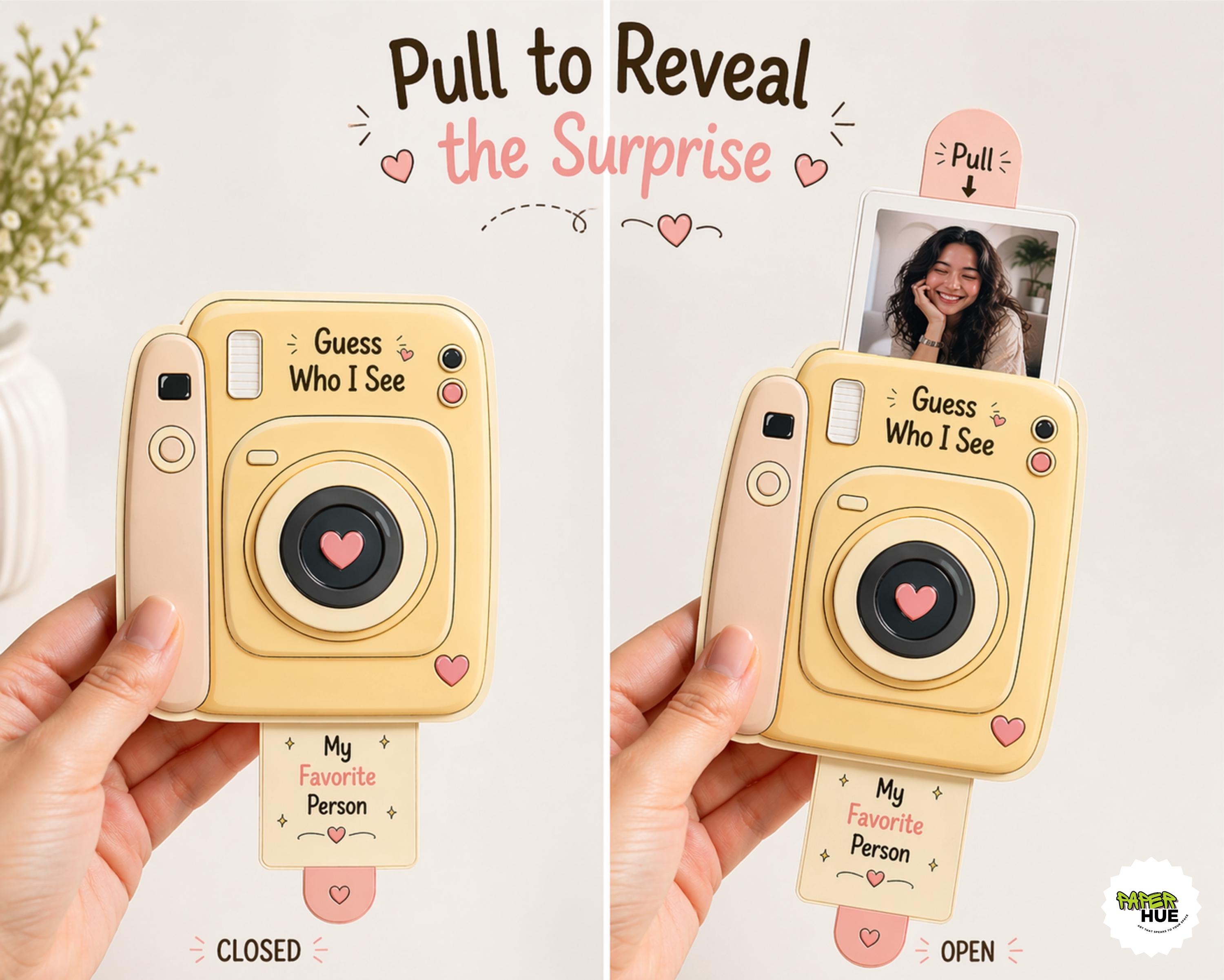 Camera Pull Out Photo Card Template | Personalized Gift Canva ...