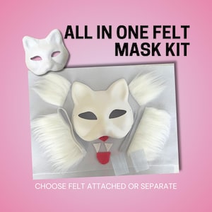 Therian Mask Making Kit Therian Gear Mask Therian Base With Fur Therian Mask DIY Pre Felted Therian Mask Base With Fur Mask Therian Kit DIY