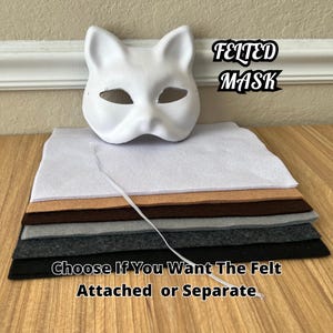 Felted Therian Mask Base Furry Therian Mask Cat Premade Therian Mask Felted White Therian Mask Premade Animal Mask Base For Mask Therian Cat