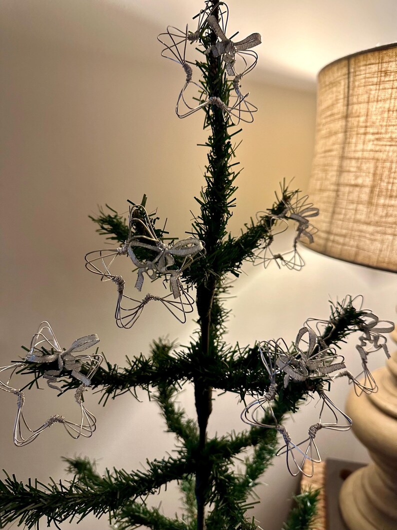 SILVER -copper Wire Star Ornaments - Set of 6 - Etsy
