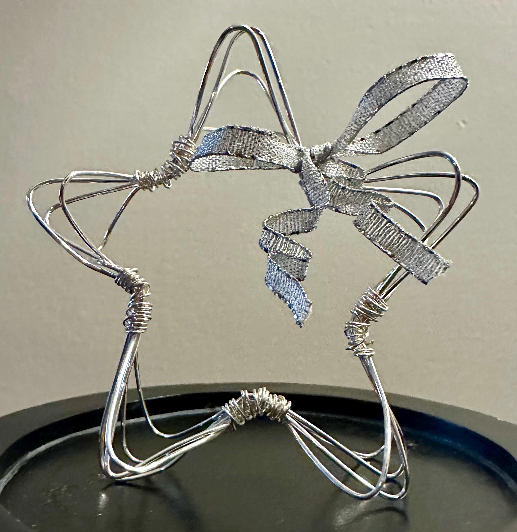 SILVER -copper Wire Star Ornaments - Set of 6 - Etsy