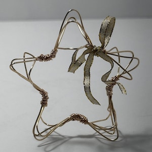 Gold -copper Wire Star Ornaments - Set of 6 - Etsy