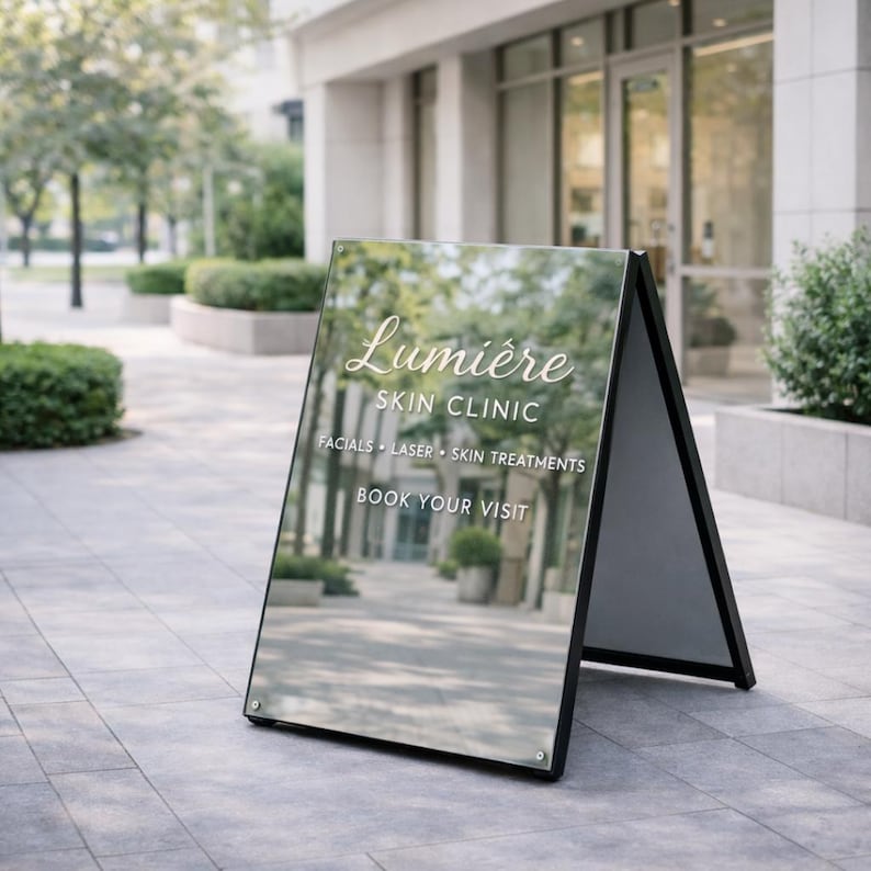 A Frame Sidewalk Sign, Custom Storefront Sign, Metal Business Sign ...