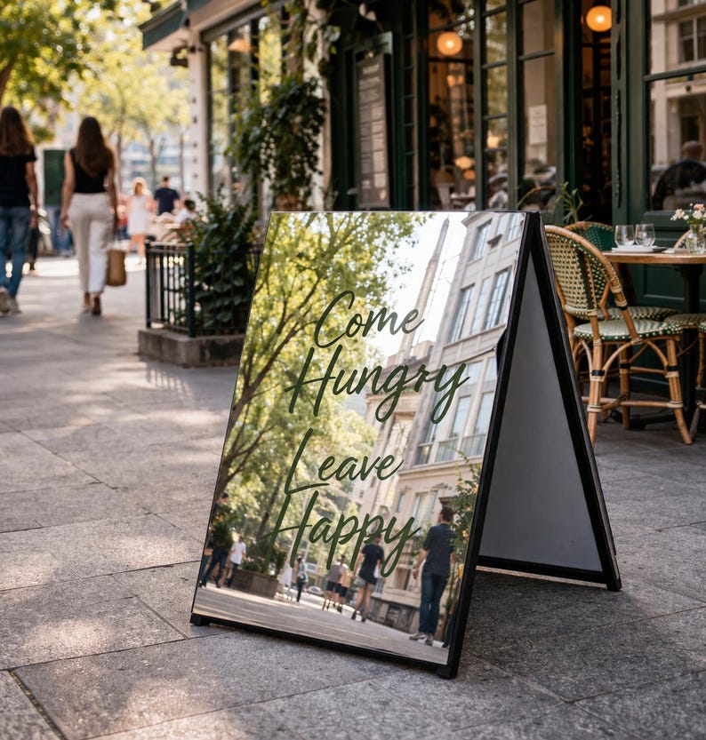 Mirror A Frame Cafe Sign, Double Sided Sidewalk Menu Board, Coffee Shop ...