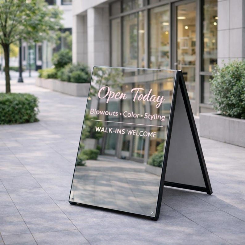 A Frame Sidewalk Sign, Custom Storefront Sign, Metal Business Sign ...